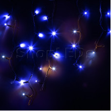Гирлянда Айсикл (бахрома) светодиодный, 4,0 х 0,6 м, с эффектом мерцания, черный провод КАУЧУК, 230 В, диоды синие, NEON-NIGHT