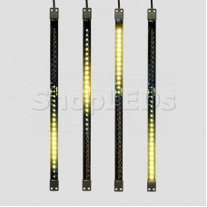 Сосулька светодиодная 50 см, 9,5V, двухсторонняя, 32х2 светодиодов, пластиковый корпус черного цвета, цвет светодиодов желтый